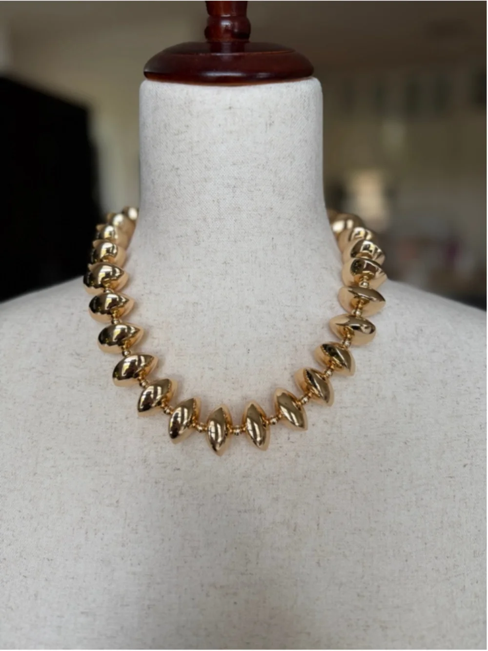 Anthropologie Women's Gold Tone Beaded Necklace One Size